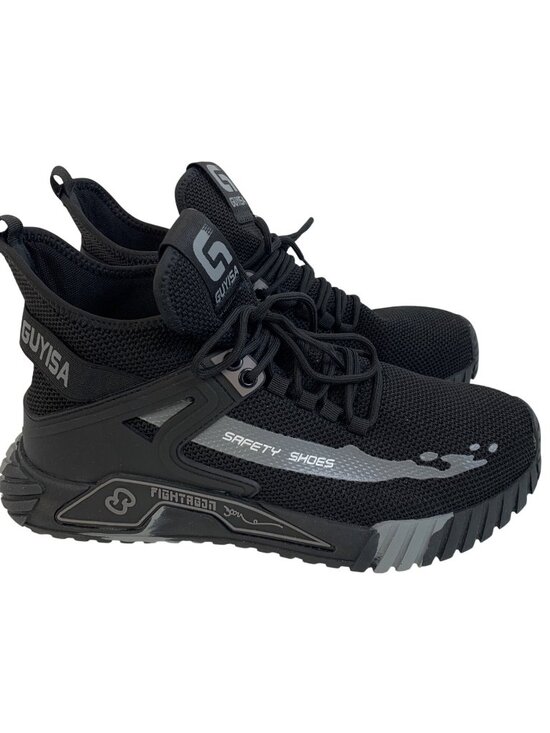 Mens Guyisa Black Athletic Lightweight Steel Toe Safety Shoes Size 12 US main image 9